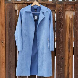 ROMANTIC Forever 21 BLUE Belted Trench Coat Women's XS BNWT